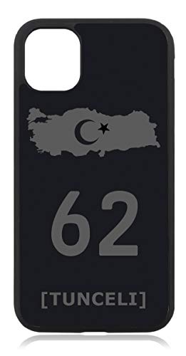 aina Kompatibel mit iPhone 11 Türkiye Türkei 62 Tunceli Mattschwarz Schwarz Silikon Handyhülle Case Hülle Cover von aina