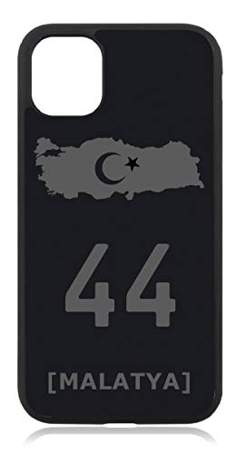 aina Kompatibel mit iPhone 12 Hülle, iPhone 12 Pro Hülle Türkiye Türkei 44 Malatya Silikon Case Cover Mattschwarz Schwarz von aina