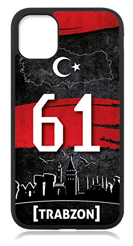 aina Kompatibel mit iPhone 12 PRO MAX Hülle Silikon, Handyhülle für iPhone 12 PRO MAX Schutzhülle Slim Case Cover Türkei 61 Trabzon Motiv Bild von aina