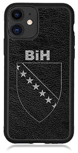 aina Kompatibel mit iPhone 12 Pro Max Hülle Leder Bosnien Flagge Bosnia Handyhülle Lederhülle Cover Bosnische Flagge V2 von aina