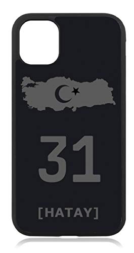 aina Kompatibel mit iPhone 13 Hülle, Türkiye Türkei 31 Hatay Flagge Silikon Handyhülle Matt Schwarz von aina