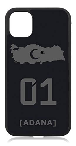 aina Kompatibel mit iPhone 13 Pro Hülle, Türkiye Türkei 01 Adana Flagge Silikon Handyhülle Matt Schwarz von aina