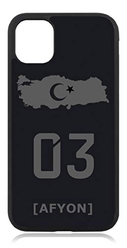 aina Kompatibel mit iPhone 14 PRO MAX Hülle, Türkiye Türkei 03 Afyon Flagge Silikon Handyhülle Matt Schwarz von aina