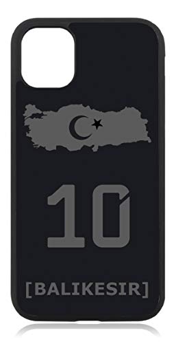 aina Kompatibel mit iPhone 14 PRO MAX Hülle, Türkiye Türkei 10 Balikesir Flagge Silikon Handyhülle Matt Schwarz von aina