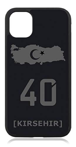aina Kompatibel mit iPhone XR Türkiye Türkei 40 Kirsehir Mattschwarz Schwarz Silikon Handyhülle Case Hülle Cover von aina