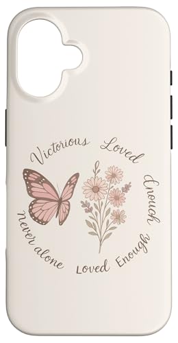 Adretter christlicher Schmetterling und Blume Hülle für iPhone 16 von aith & Bloom | Christian Encouragement