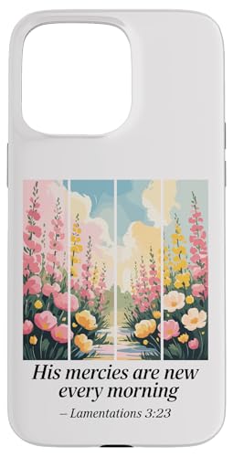Preppy Christian Bibelvers Blooming Field Women Hülle für iPhone 15 Pro Max von aith & Bloom | Christian Encouragement