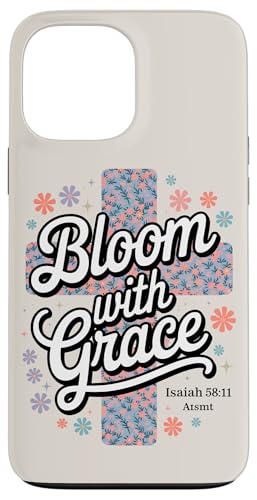 Preppy Christian Floral Cross Damen Hülle für iPhone 13 Pro Max von aith & Bloom | Christian Encouragement