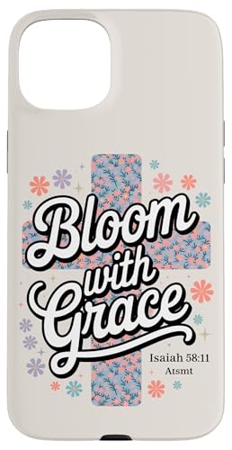 Preppy Christian Floral Cross Damen Hülle für iPhone 15 Plus von aith & Bloom | Christian Encouragement