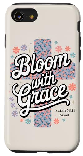 Preppy Christian Floral Cross Damen Hülle für iPhone SE (2020) / 7 / 8 von aith & Bloom | Christian Encouragement