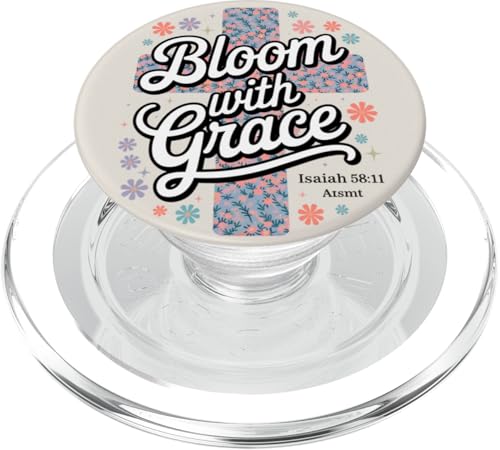 Preppy Christian Floral Cross Damen PopSockets PopGrip für MagSafe Preppy Christian Floral Cross Damen PopSockets PopGrip für MagSafe von aith & Bloom | Christian Encouragement