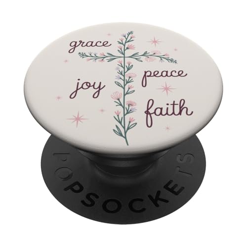Preppy Christian Flower Cross Damen PopSockets Klebender PopGrip Preppy Christian Flower Cross Damen PopSockets Klebender PopGrip von aith & Bloom | Christian Encouragement