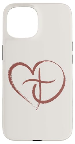 Preppy Christian Heart And Cross für Damen Hülle für iPhone 15 von aith & Bloom | Christian Encouragement