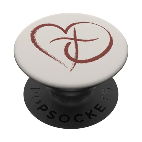 Preppy Christian Heart And Cross für Damen PopSockets Klebender PopGrip Preppy Christian Heart And Cross für Damen PopSockets Klebender PopGrip von aith & Bloom | Christian Encouragement