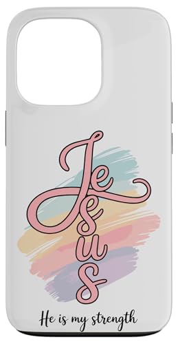 Preppy Christian Jesus Er ist meine Stärke, Frauen Hülle für iPhone 13 Pro von aith & Bloom | Christian Encouragement