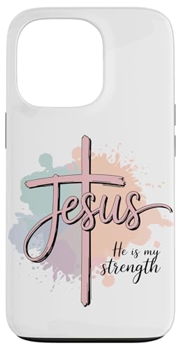 Preppy Christian Jesus Er ist meine Stärke, Frauen Hülle für iPhone 13 Pro Preppy Christian Jesus Er ist meine Stärke, Frauen Hülle für iPhone 13 Pro von aith & Bloom | Christian Encouragement