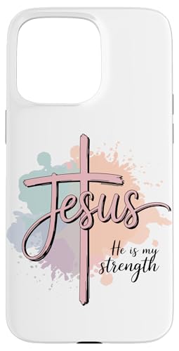 Preppy Christian Jesus Er ist meine Stärke, Frauen Hülle für iPhone 15 Pro Max Preppy Christian Jesus Er ist meine Stärke, Frauen Hülle für iPhone 15 Pro Max von aith & Bloom | Christian Encouragement