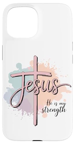 Preppy Christian Jesus Er ist meine Stärke, Frauen Hülle für iPhone 15 Preppy Christian Jesus Er ist meine Stärke, Frauen Hülle für iPhone 15 von aith & Bloom | Christian Encouragement