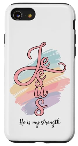 Preppy Christian Jesus Er ist meine Stärke, Frauen Hülle für iPhone SE (2020) / 7 / 8 von aith & Bloom | Christian Encouragement