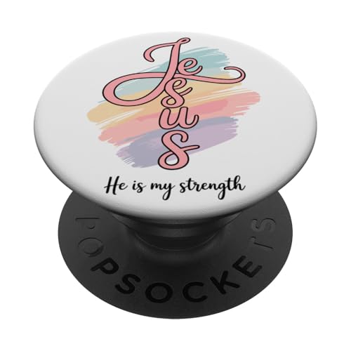 Preppy Christian Jesus Er ist meine Stärke, Frauen PopSockets Klebender PopGrip Preppy Christian Jesus Er ist meine Stärke, Frauen PopSockets Klebender PopGrip von aith & Bloom | Christian Encouragement