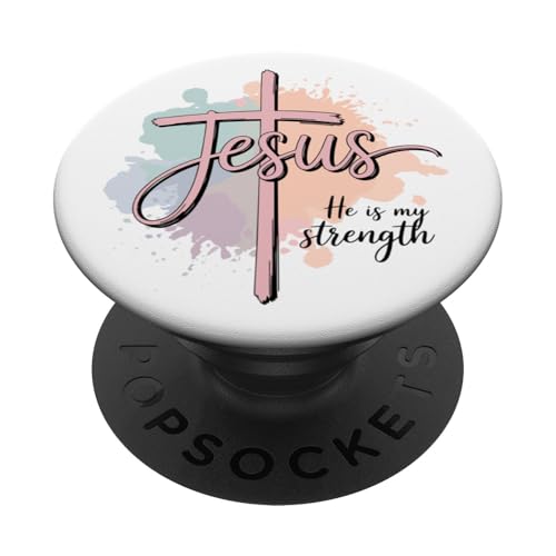 Preppy Christian Jesus Er ist meine Stärke, Frauen PopSockets Klebender PopGrip Preppy Christian Jesus Er ist meine Stärke, Frauen PopSockets Klebender PopGrip von aith & Bloom | Christian Encouragement