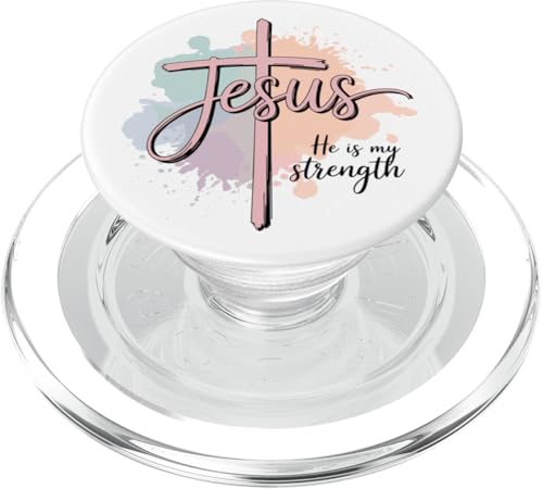 Preppy Christian Jesus Er ist meine Stärke, Frauen PopSockets PopGrip für MagSafe Preppy Christian Jesus Er ist meine Stärke, Frauen PopSockets PopGrip für MagSafe von aith & Bloom | Christian Encouragement