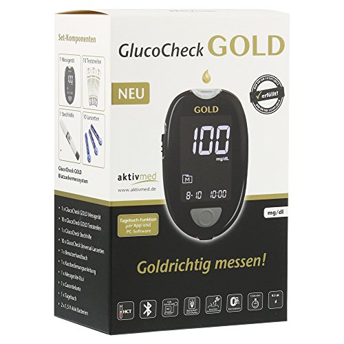 GLUCO CHECK GOLD Blutzuckermessgerät Set mg/dl 1 St… von aktivmed