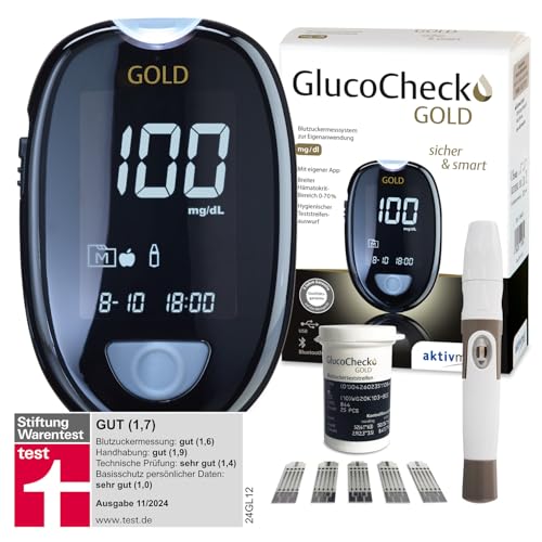 GLUCO CHECK GOLD Blutzuckermessgerät Set mg/dl 1 St… von aktivmed