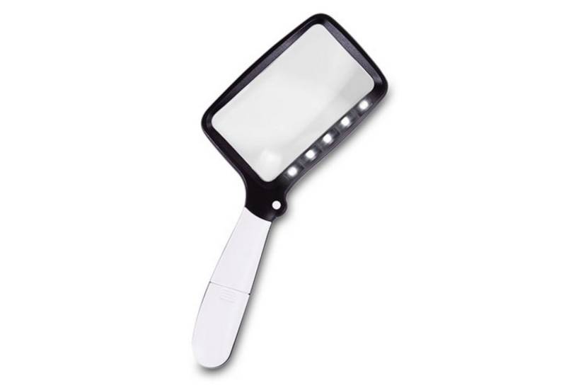 ELONEO Handlupe LED Hand- & Leselupe »Kompakt«, 5 helle LEDs, klappbarer Griff & leichtes Design von ELONEO