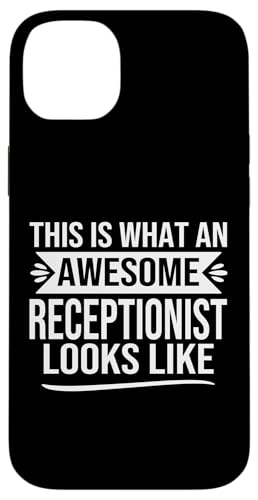 Lustiges Rezeptionisten-Design mit Spruch "Awesome receptionist" Zitat Hülle für iPhone 14 Plus von alae