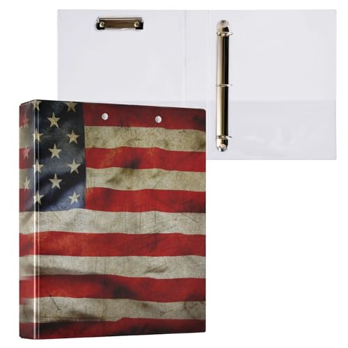 ALAZA Klemmbrett mit 3 Ringen, amerikanische Flagge, Patriotische Flagge, rund, hält 3,8 cm, 3,8 cm, Ordner mit drei Ringen, robuste Ordner für Schule, Bürobedarf, 1 Stück ALAZA Klemmbrett mit 3 Ringen, amerikanische Flagge, Patriotische Flagge, rund, hält 3,8 cm, 3,8 cm, Ordner mit drei Ringen, robuste Ordner für Schule, Bürobedarf, 1 Stück von alaza