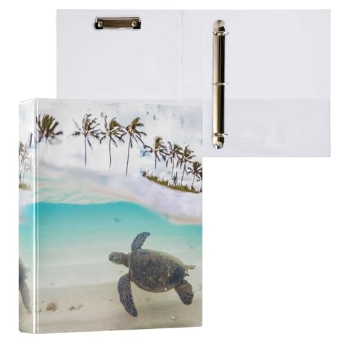 ALAZA Klemmbrett mit 3 Ringen, hawaiianische grüne Meeresschildkröte, Aquarell-Klemmbrett, rund, hält 3,8 cm, Drei-Ringbuch, robuste Ordner für Schule, Bürobedarf, 1 Stück ALAZA Klemmbrett mit 3 Ringen, hawaiianische grüne Meeresschildkröte, Aquarell-Klemmbrett, rund, hält 3,8 cm, Drei-Ringbuch, robuste Ordner für Schule, Bürobedarf, 1 Stück von alaza