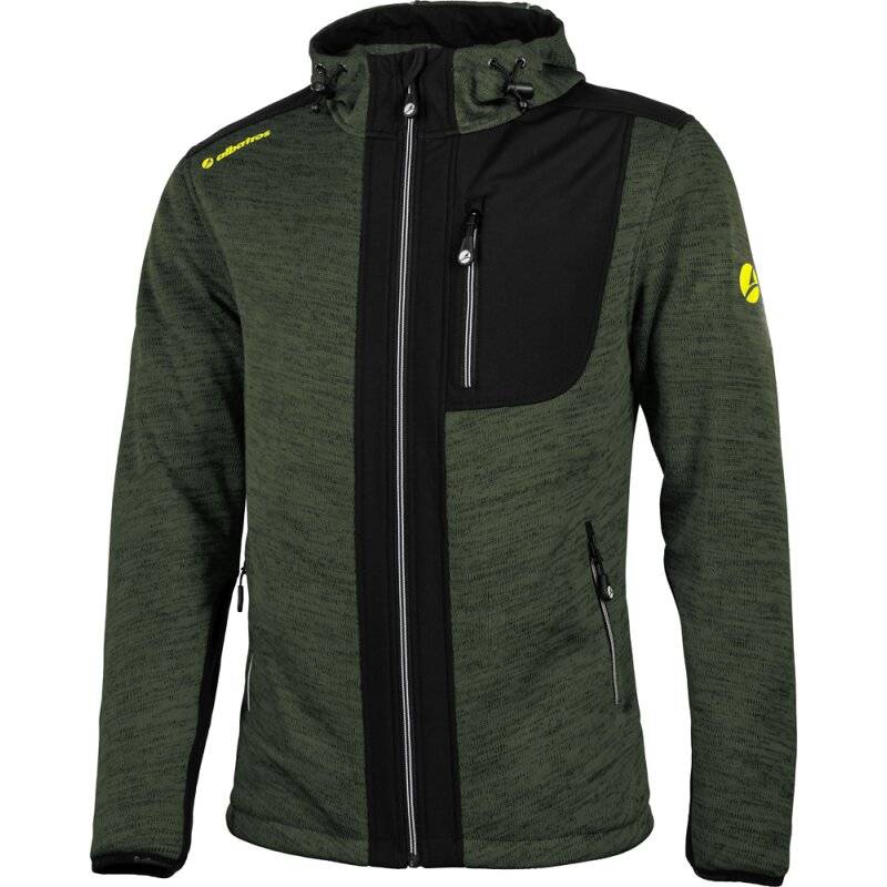 albatros Strickfleecejacke NAVARRA mit Softshelleinsätzen grün/schwarz Gr. M von albatros