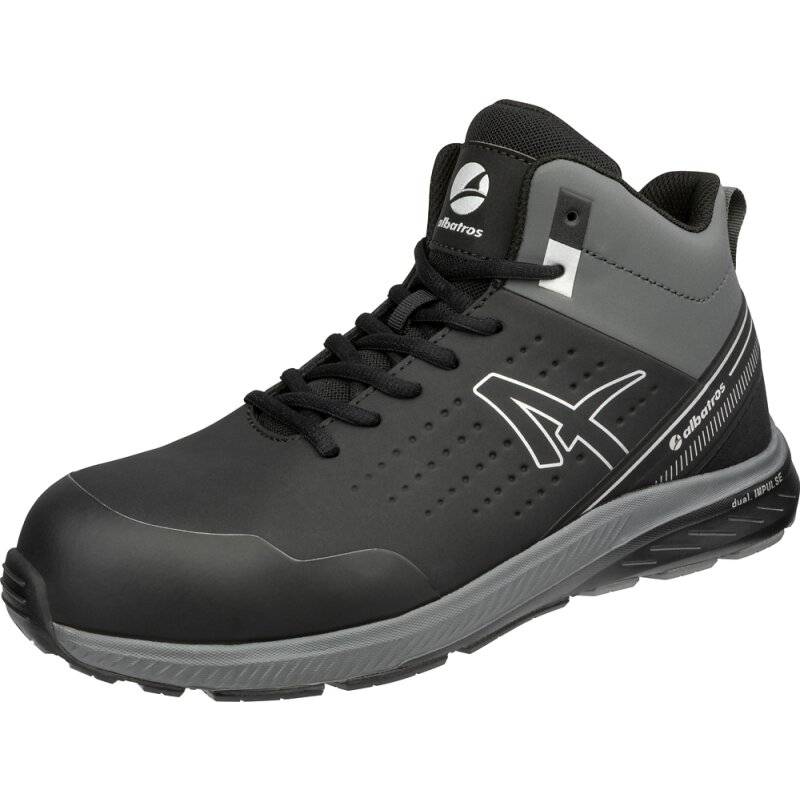 albatros VIGOR 2 IMPULSE BLACK MID S3S ESD hoher bequemer Sicherheitsschuh grau 47 von albatros