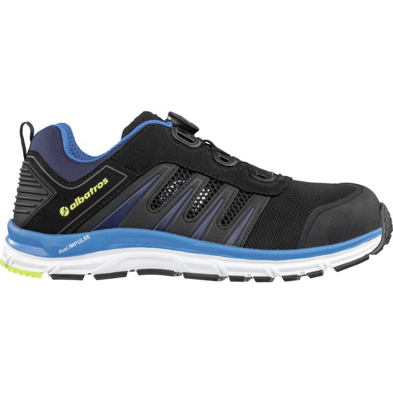 albatros sportlicher Sicherheitsschuh BREEZE IMPULSE QL LOW S1P ESD schwarz-blau Gr. 41 von albatros