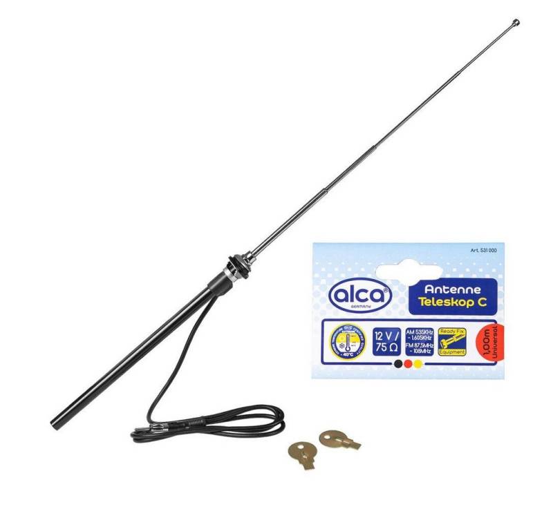 alca Antenne Teleskop C Universal-Auto-Antenne 12 V Chrom Autoradio-Ersatzantennenstab von alca