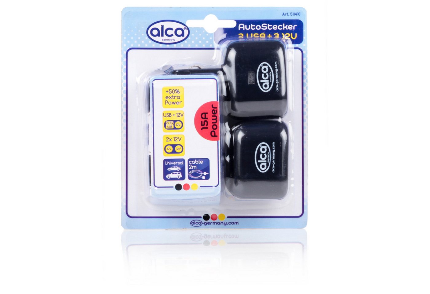 alca Auto Stecker 2 USB und 3 12V Multistecker KFZ Adapter alca Auto Stecker 2 USB und 3 12V Multistecker KFZ Adapter von alca