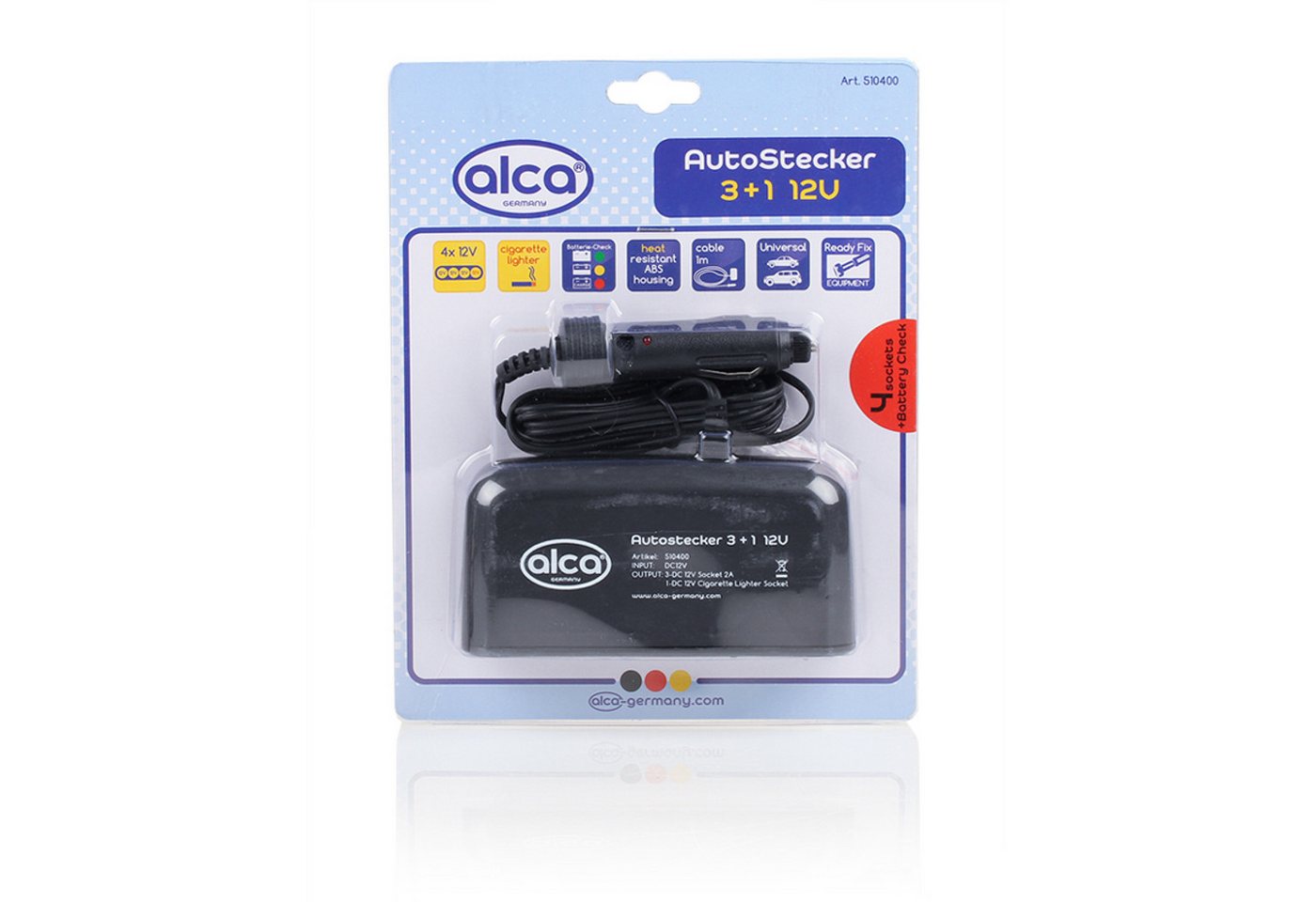 alca Auto Stecker Vierfachstecker 12V KFZ Adapter alca Auto Stecker Vierfachstecker 12V KFZ Adapter von alca
