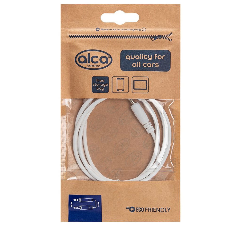 alca Aux Audio Kabel 3,5mm weiß USB-Kabel von alca