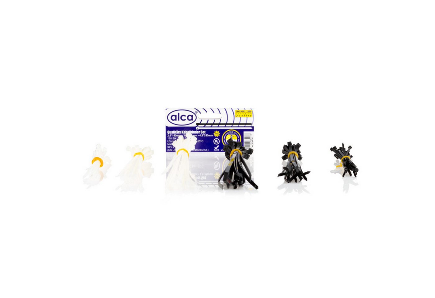 alca Kabelbinder Kabelbinder-Set 120 St. schwarz + weiß 100 mm 200 mm 250 mm (Set, 120-St) alca Kabelbinder Kabelbinder-Set 120 St. schwarz + weiß 100 mm 200 mm 250 mm (Set, 120-St) von alca
