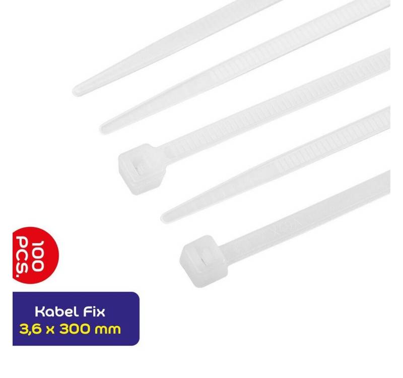 alca Kabelbinder Kabelbinder 100 Stück weiß 3,6 x 300mm von alca