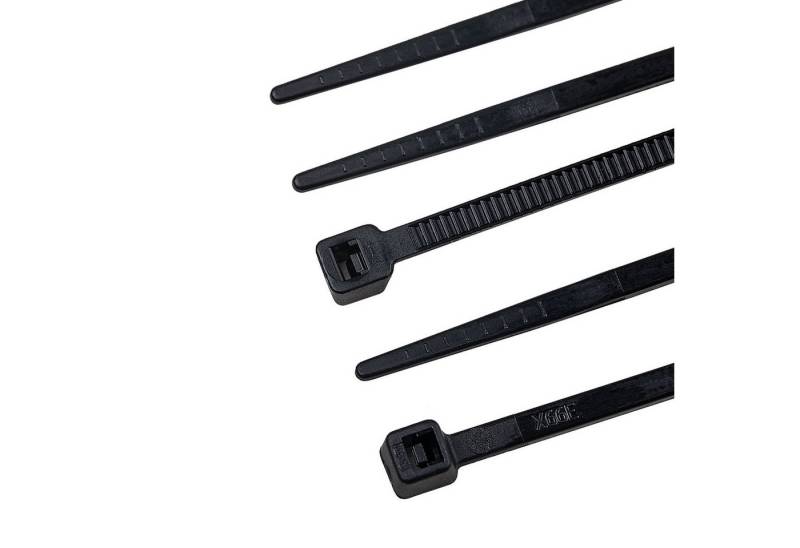 alca Kabelbinder Kabelbinder 2,5*100mm 100 St. schwarz 8 Kg zugfest UV-beständig (Set, 100-St) von alca