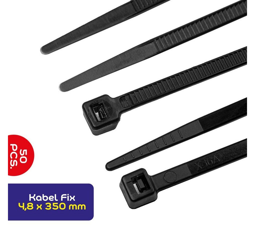 alca Kabelbinder Kabelbinder 4,8 x 350mm 50 Stück schwarz alca Kabelbinder Kabelbinder 4,8 x 350mm 50 Stück schwarz von alca