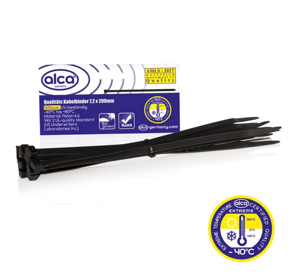 alca Kabelbinder Kabelbinder 50 Stück schwarz 7,2 x 200mm alca Kabelbinder Kabelbinder 50 Stück schwarz 7,2 x 200mm von alca