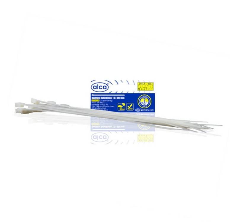 alca Kabelbinder Kabelbinder 50 Stück weiß 7,2 x 350mm von alca