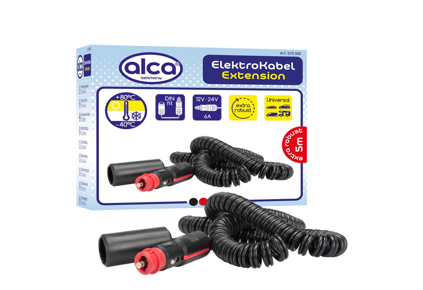 alca Verlängerungskabel 12 V / 24 V 6 A 5 m Zigarettenanzünder Verlängerungskabel alca Verlängerungskabel 12 V / 24 V 6 A 5 m Zigarettenanzünder Verlängerungskabel von alca
