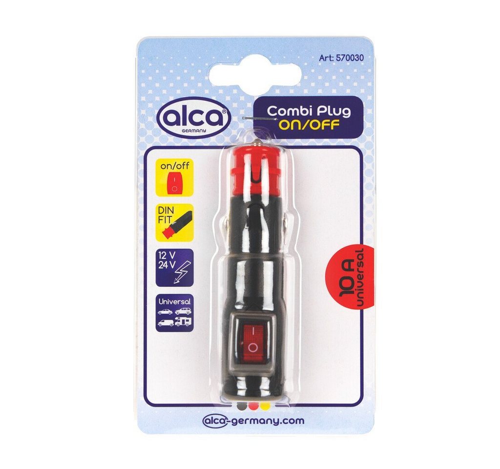 alca Zigarettenanzünder-Verteiler alca® Universalstecker mit Schalter 12V/24V 10 A von alca
