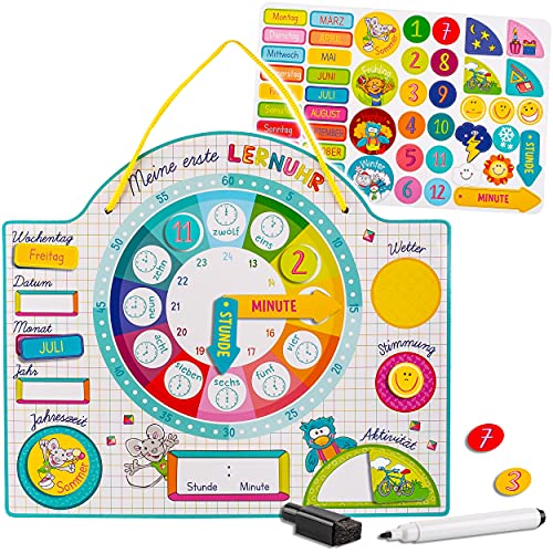 Schule & Schulanfang Artikel frei wählbar Lernuhr - magnetisch + abwischbar - mit Monaten/Tagen/Datum - Wisch & Weg - Jahreszeiten - Kalender Wetter -.. Schule & Schulanfang Artikel frei wählbar Lernuhr - magnetisch + abwischbar - mit Monaten/Tagen/Datum - Wisch & Weg - Jahreszeiten - Kalender Wetter -.. von alles-meine.de GmbH