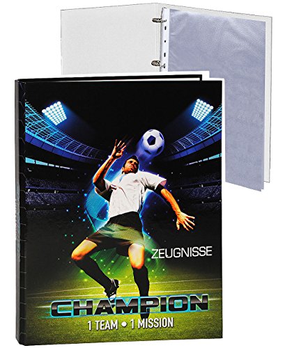 Zeugnismappe/Ordner - Zeugnisse - " Fußball Champion " - incl. Einsteckseiten - Ringbuch/Sammelordner - Dokumentenmappe A 4 - Ringordner - für Kinder und .. von alles-meine.de GmbH