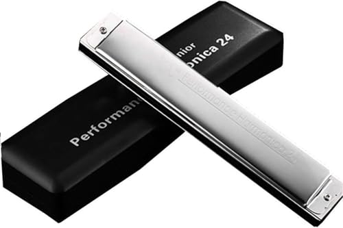 24 Löcher Mundharmonika mit Etui, Mundorgel Harfe Tremolo Mundharmonika für Anfänger, Erwachsene, Profis, Studenten, Freunde, Geschenke (D) von alljita